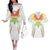 Custom Mali Football Couples Matching Off The Shoulder Long Sleeve Dress and Hawaiian Shirt Go Les Aigles White Color