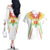 Custom Mali Football Couples Matching Off The Shoulder Long Sleeve Dress and Hawaiian Shirt Go Les Aigles White Color