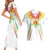 Custom Mali Football Couples Matching Short Sleeve Bodycon Dress and Hawaiian Shirt Go Les Aigles White Color