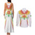 Custom Mali Football Couples Matching Tank Maxi Dress and Long Sleeve Button Shirt Go Les Aigles White Color