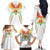 Custom Mali Football Family Matching Off The Shoulder Long Sleeve Dress and Hawaiian Shirt Go Les Aigles White Color