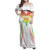 Custom Mali Football Family Matching Off Shoulder Maxi Dress and Hawaiian Shirt Go Les Aigles White Color