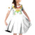 Custom Mali Football Family Matching Off Shoulder Short Dress and Hawaiian Shirt Go Les Aigles White Color