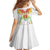 Custom Mali Football Family Matching Off Shoulder Short Dress and Hawaiian Shirt Go Les Aigles White Color