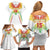 Custom Mali Football Family Matching Off Shoulder Short Dress and Hawaiian Shirt Go Les Aigles White Color