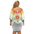 Custom Mali Football Family Matching Off Shoulder Short Dress and Hawaiian Shirt Go Les Aigles White Color