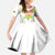 Custom Mali Football Family Matching Short Sleeve Bodycon Dress and Hawaiian Shirt Go Les Aigles White Color