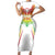 Custom Mali Football Family Matching Short Sleeve Bodycon Dress and Hawaiian Shirt Go Les Aigles White Color