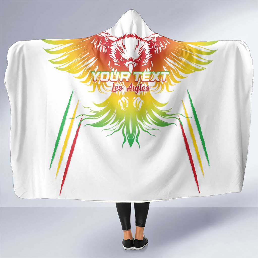 Custom Mali Football Hooded Blanket Go Les Aigles White Color - Wonder Print Shop