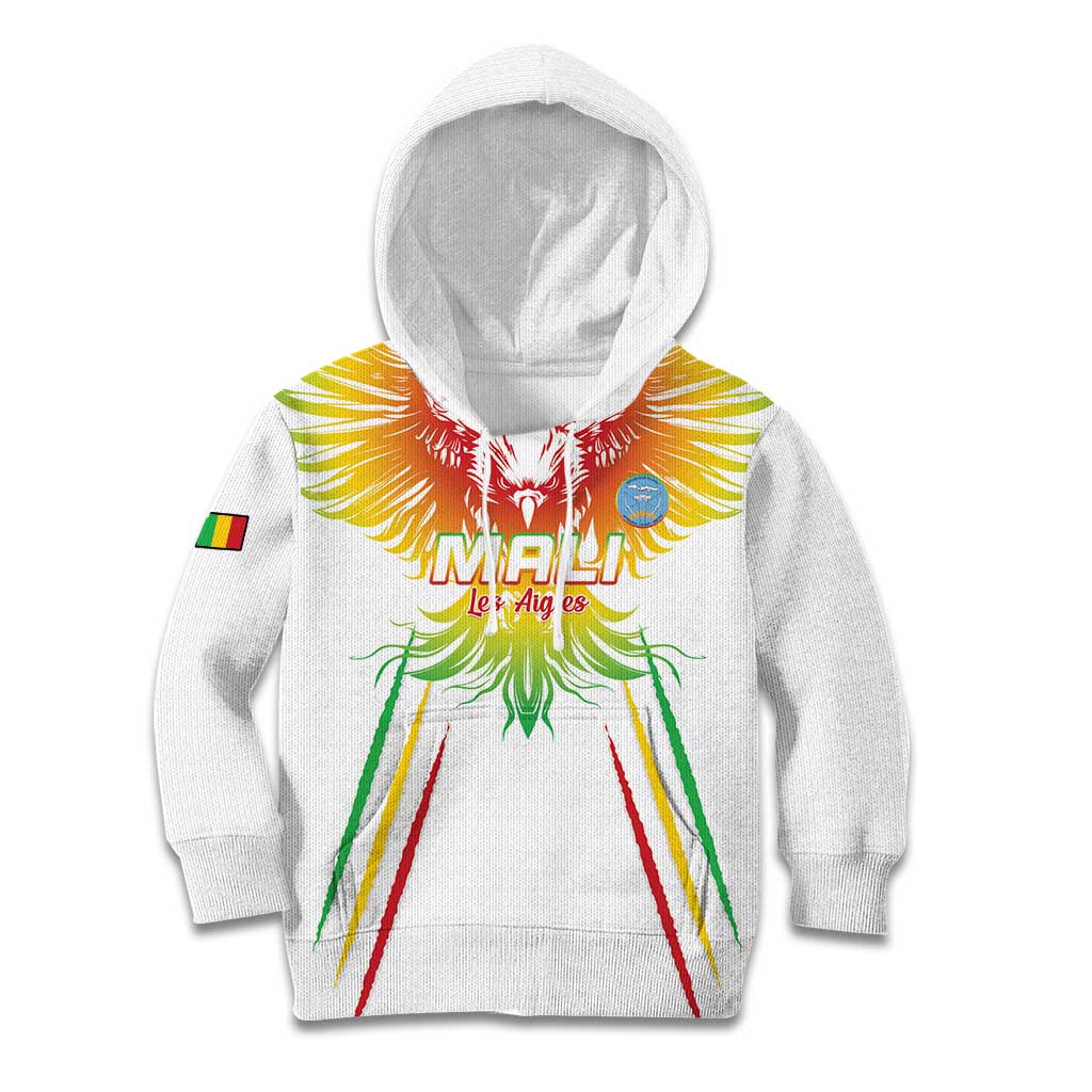 Custom Mali Football Kid Hoodie Go Les Aigles White Color - Wonder Print Shop