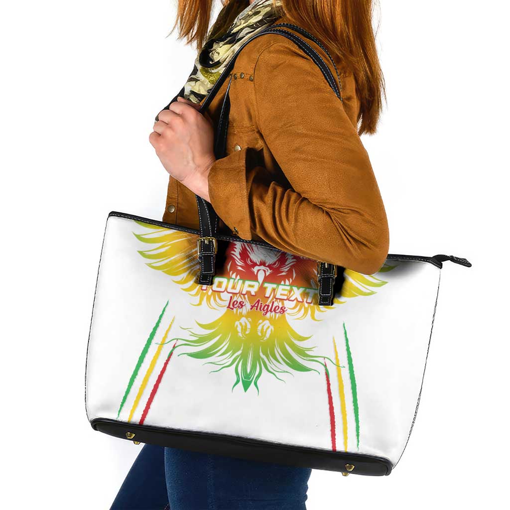 Custom Mali Football Leather Tote Bag Go Les Aigles White Color