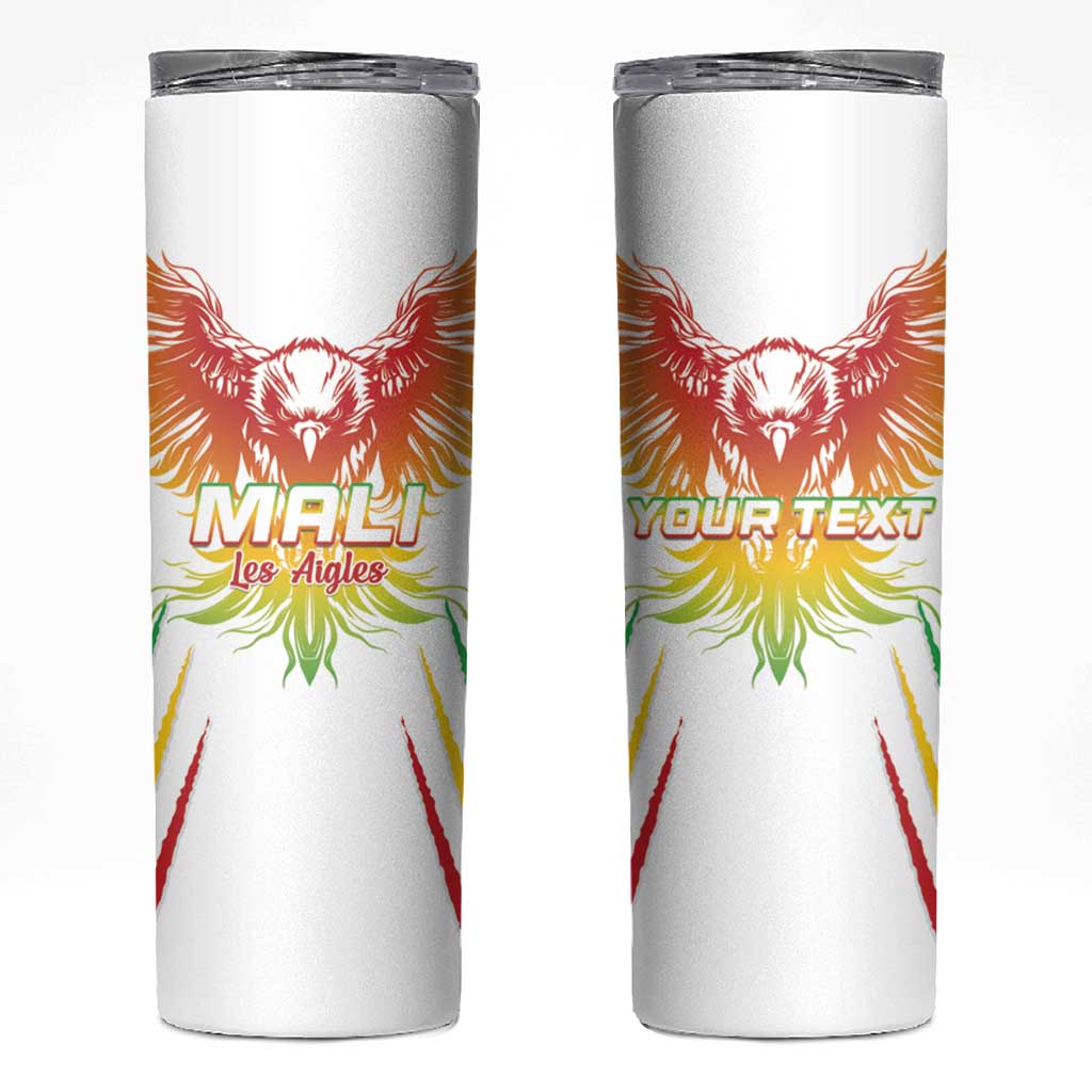 Custom Mali Football Skinny Tumbler Go Les Aigles White Color - Wonder Print Shop