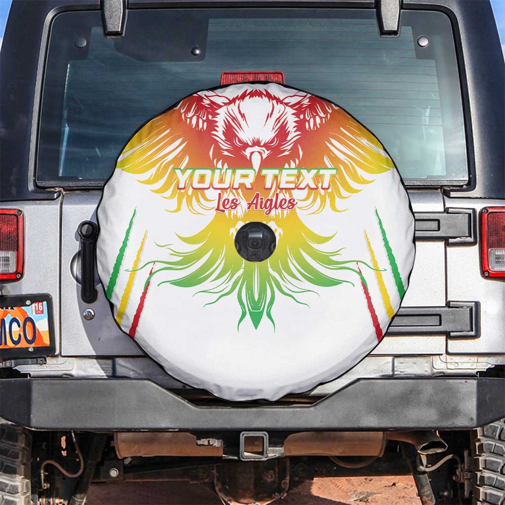 Custom Mali Football Spare Tire Cover Go Les Aigles White Color - Wonder Print Shop