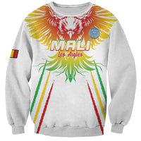 Mali football sweatshirt, light gray, front eagle graphic with multicolor stripes and crest