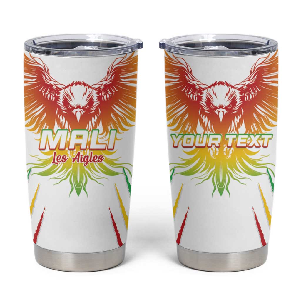 Custom Mali Football Tumbler Cup Go Les Aigles White Color - Wonder Print Shop