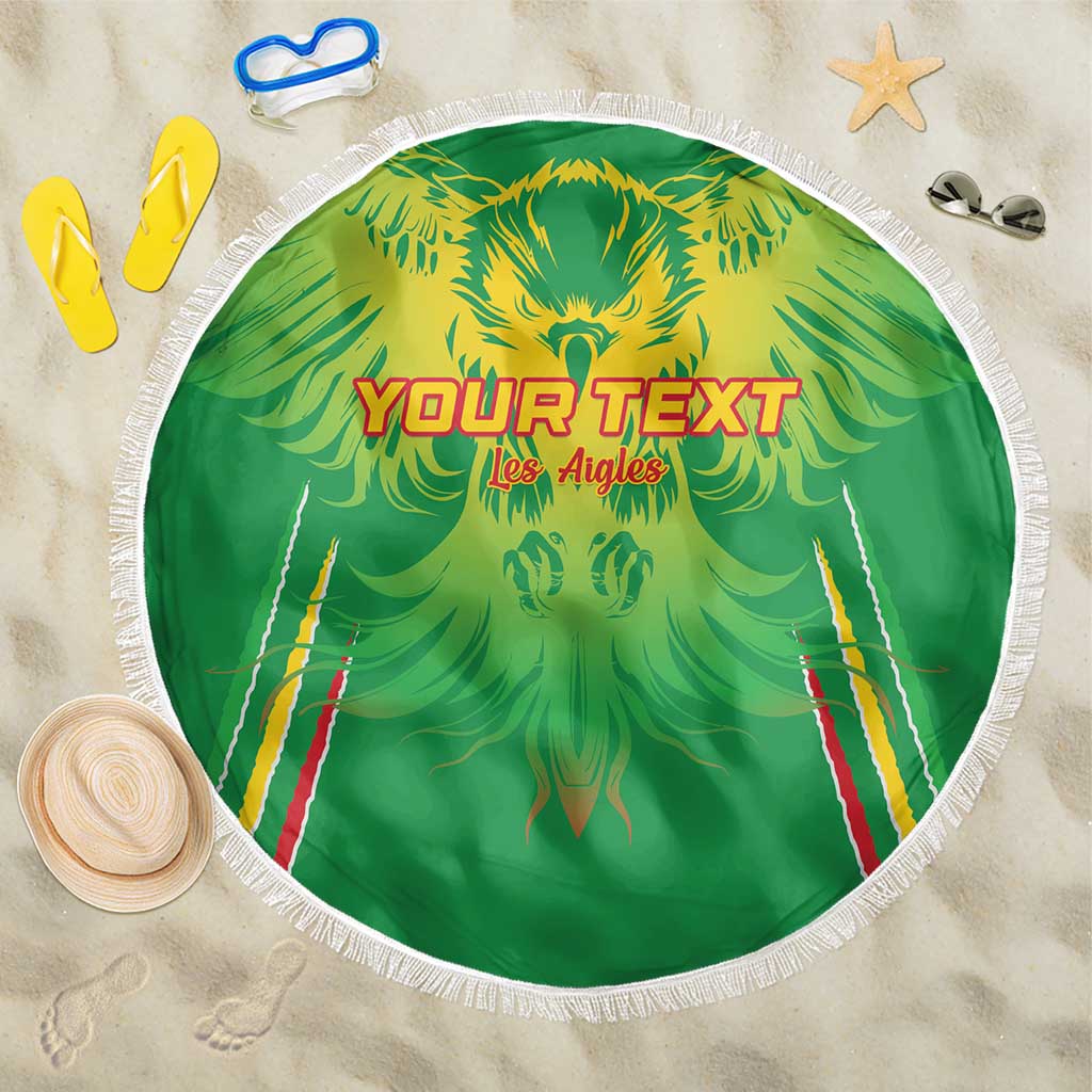 Custom Mali Football Beach Blanket Go Les Aigles Green Color