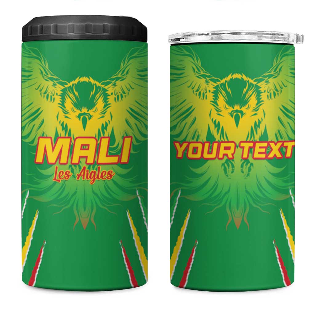 Custom Mali Football 4 in 1 Can Cooler Tumbler Go Les Aigles Green Color