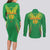 Custom Mali Football Couples Matching Long Sleeve Bodycon Dress and Long Sleeve Button Shirt Go Les Aigles Green Color