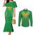 Custom Mali Football Couples Matching Mermaid Dress and Long Sleeve Button Shirt Go Les Aigles Green Color