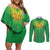 Custom Mali Football Couples Matching Off Shoulder Short Dress and Long Sleeve Button Shirt Go Les Aigles Green Color