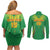 Custom Mali Football Couples Matching Off Shoulder Short Dress and Long Sleeve Button Shirt Go Les Aigles Green Color