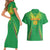 Custom Mali Football Couples Matching Short Sleeve Bodycon Dress and Hawaiian Shirt Go Les Aigles Green Color