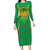 Custom Mali Football Family Matching Long Sleeve Bodycon Dress and Hawaiian Shirt Go Les Aigles Green Color