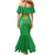 Custom Mali Football Family Matching Mermaid Dress and Hawaiian Shirt Go Les Aigles Green Color