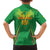 Custom Mali Football Family Matching Off The Shoulder Long Sleeve Dress and Hawaiian Shirt Go Les Aigles Green Color