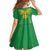 Custom Mali Football Family Matching Off The Shoulder Long Sleeve Dress and Hawaiian Shirt Go Les Aigles Green Color