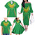 Custom Mali Football Family Matching Off The Shoulder Long Sleeve Dress and Hawaiian Shirt Go Les Aigles Green Color