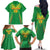 Custom Mali Football Family Matching Off The Shoulder Long Sleeve Dress and Hawaiian Shirt Go Les Aigles Green Color