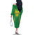 Custom Mali Football Family Matching Off The Shoulder Long Sleeve Dress and Hawaiian Shirt Go Les Aigles Green Color