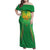 Custom Mali Football Family Matching Off Shoulder Maxi Dress and Hawaiian Shirt Go Les Aigles Green Color