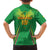 Custom Mali Football Family Matching Off Shoulder Short Dress and Hawaiian Shirt Go Les Aigles Green Color