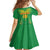 Custom Mali Football Family Matching Off Shoulder Short Dress and Hawaiian Shirt Go Les Aigles Green Color