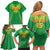 Custom Mali Football Family Matching Off Shoulder Short Dress and Hawaiian Shirt Go Les Aigles Green Color