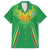 Custom Mali Football Family Matching Off Shoulder Short Dress and Hawaiian Shirt Go Les Aigles Green Color