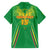 Custom Mali Football Family Matching Off Shoulder Short Dress and Hawaiian Shirt Go Les Aigles Green Color