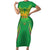 Custom Mali Football Family Matching Short Sleeve Bodycon Dress and Hawaiian Shirt Go Les Aigles Green Color