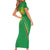 Custom Mali Football Family Matching Short Sleeve Bodycon Dress and Hawaiian Shirt Go Les Aigles Green Color