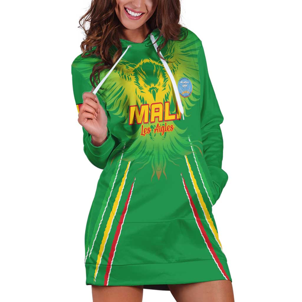 Custom Mali Football Hoodie Dress Go Les Aigles Green Color - Wonder Print Shop