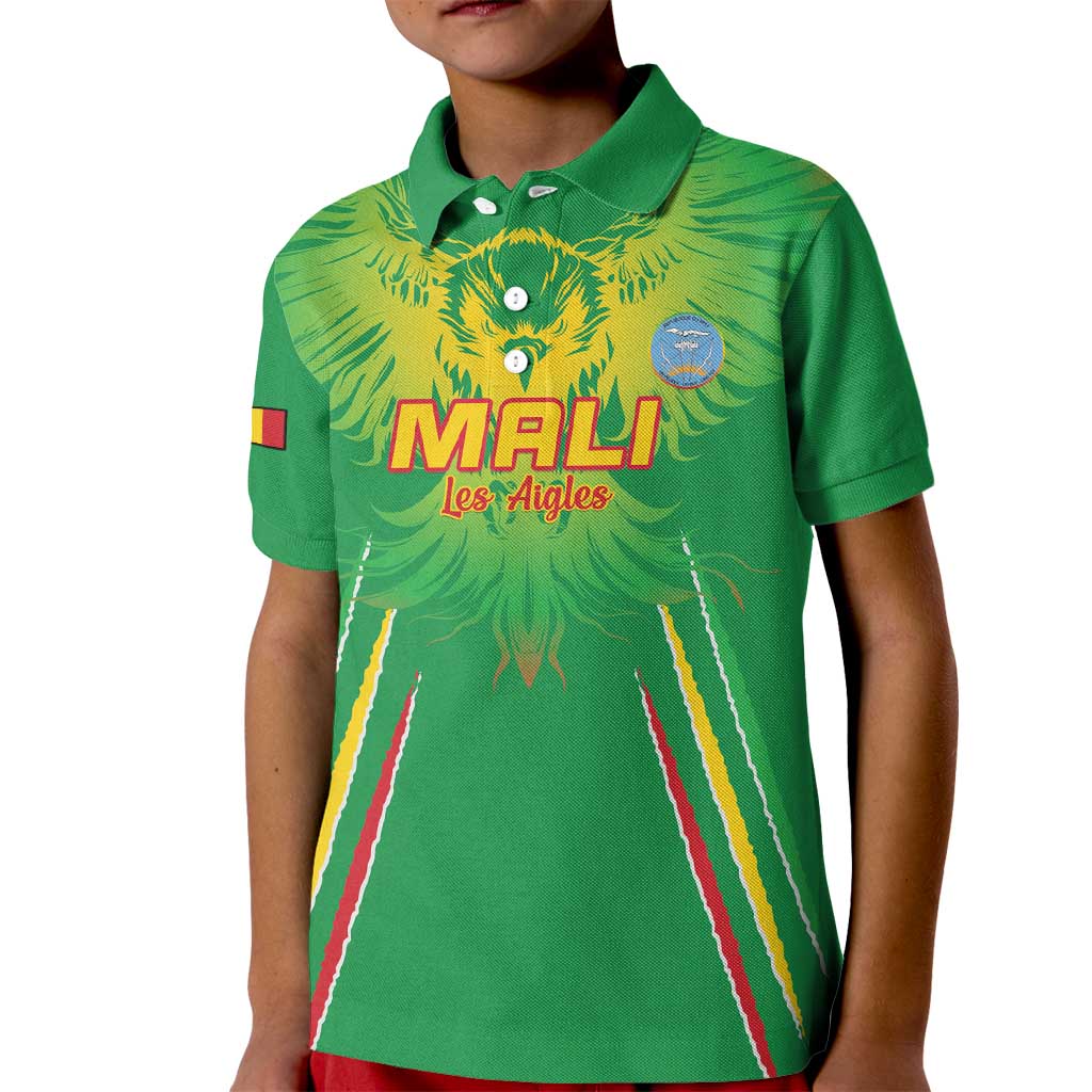 Custom Mali Football Kid Polo Shirt Go Les Aigles Green Color - Wonder Print Shop