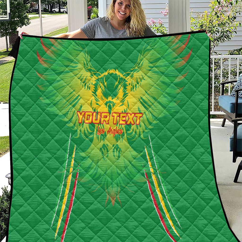 Custom Mali Football Quilt Go Les Aigles Green Color - Wonder Print Shop