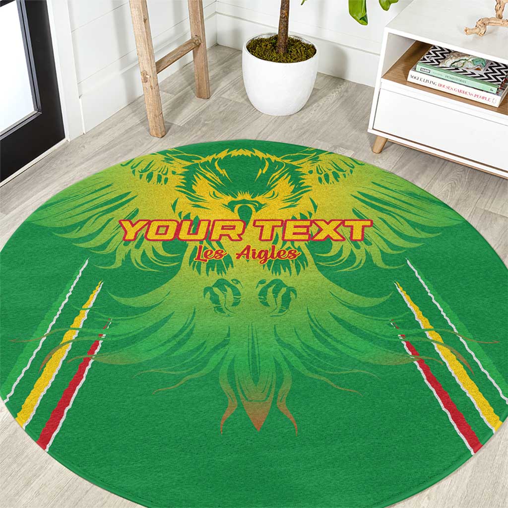 Custom Mali Football Round Carpet Go Les Aigles Green Color - Wonder Print Shop