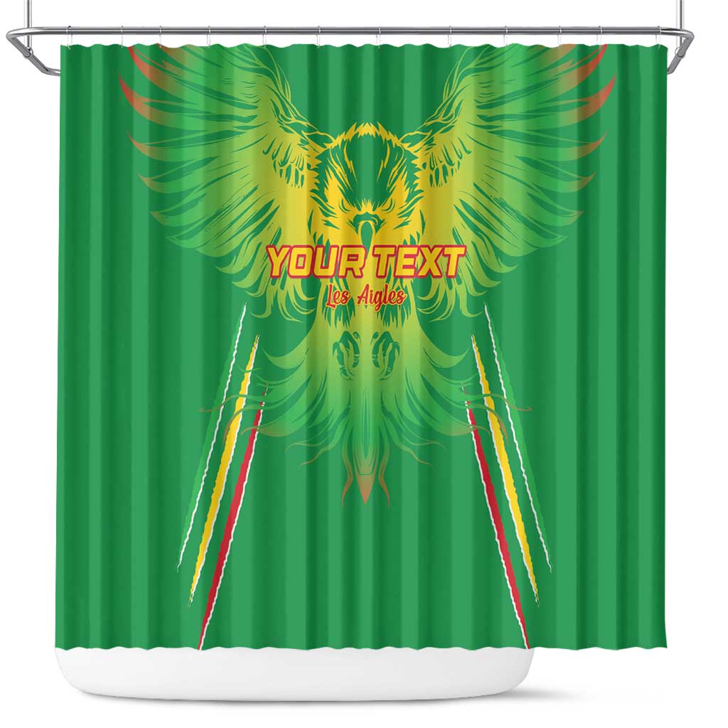 Custom Mali Football Shower Curtain Go Les Aigles Green Color - Wonder Print Shop