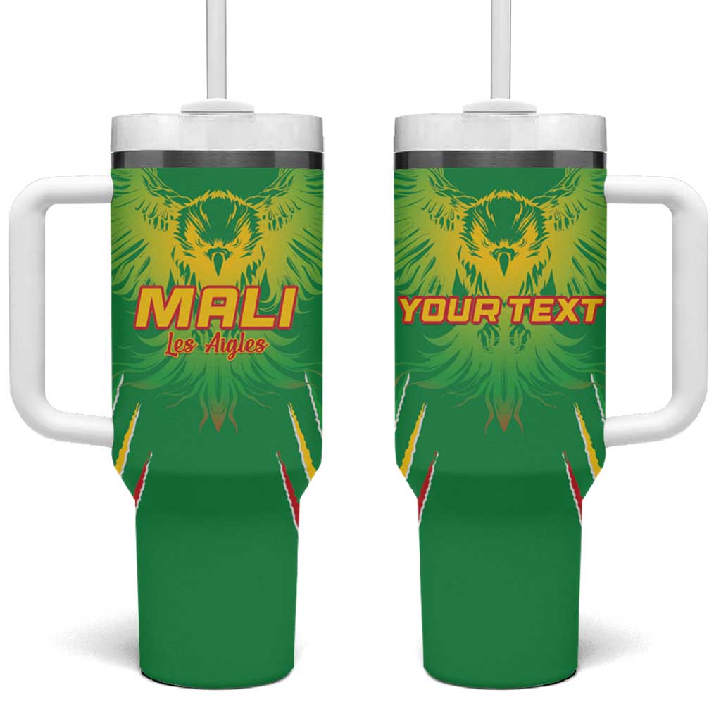 Custom Mali Football Tumbler With Handle Go Les Aigles Green Color - Wonder Print Shop