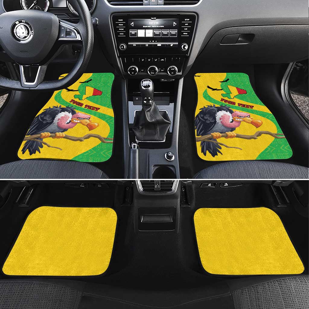 Personalised Mali Car Mats Vulture With Flag Map Bogolan Pattern