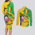 Personalised Mali Couples Matching Long Sleeve Bodycon Dress and Long Sleeve Button Shirt Vulture With Flag Map Bogolan Pattern