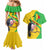 Personalised Mali Couples Matching Mermaid Dress and Hawaiian Shirt Vulture With Flag Map Bogolan Pattern